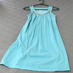 Loft Light Blue Sequined Summer Dress